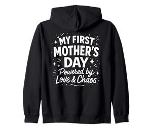 Mi Primer día de la Madre impulsado por el Amor y el Caos - Mama Sudadera con Capucha