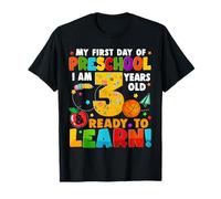 Mi primer día de preescolar 3 años de edad de regreso a la escuela niño Camiseta
