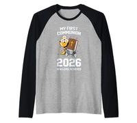 Mi Primera Comunión 2026 Nuevo Nivel Logrado Iglesia de Videojuegos Camiseta Manga Raglan