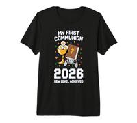 Mi Primera Comunión 2026 Nuevo Nivel Logrado Iglesia de Videojuegos Camiseta Premium