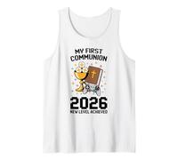 Mi Primera Comunión 2026 Nuevo Nivel Logrado Iglesia de Videojuegos Camiseta sin Mangas
