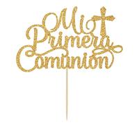 Mi Primera Comunión - Decoración para tartas de bautizo - Primera comunión, Dios bendiga a este niño, boda, baby shower, decoraciones para fiestas de bautizo, purpurina dorada