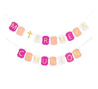 Mi Primera Comunión Guirnalda Papel Decorar Fiestas de Comunión de Niña Decoración de Comunión