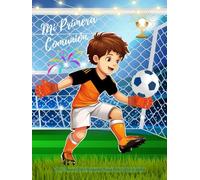 Mi Primera Comunión niños Portero de Fútbol, Videojuegos .. Comunión Libro de Firmas, Dedicatorias, Árbol de huellas, Recuerdos y Fotos