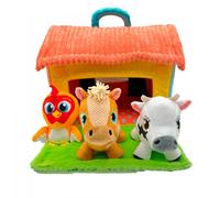 Mi Primera Granja de Zenon Musical - Granja Maletín de Peluche con Mini Peluches Musicales