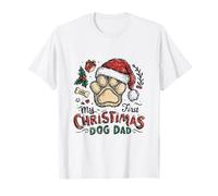 Mi Primera Navidad como Perro papá 2025 Dueño de Mascota Divertido Camiseta