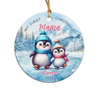 Mi Primera Vez como Mamá Adornos Navideños con Cuerda Decoración Navideña para Colgar Cerámica Decoraciones Navideñas para Bodas Festival Estante