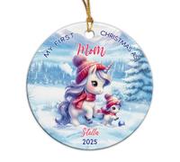 Mi Primera Vez como Mamá Colgante De Navidad Divertidos Decoracion Navidad con Cuerda Decoraciones De Árbol para Mochila Auto Interior Estante