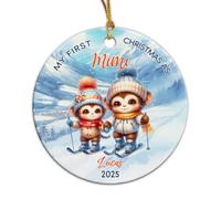 Mi Primera Vez como Mimi Adornos Navideños Divertidos Decoraciones De Árbol con Cuerda Decoraciones Navideñas para Hogar Bodas Auto Interior