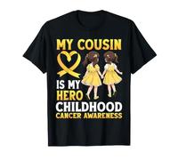 Mi Primo es mi héroe Concientización sobre el cáncer Infantil Corazón de Oro Camiseta