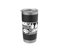 Mi problema Mi pictograma A mamá le encantan las cartas Euchre Player Vaso térmico de acero inoxidable de doble pared