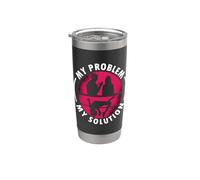 Mi problema Mi pictograma mamá ama salto poste salto alto Vaso térmico de acero inoxidable de doble pared