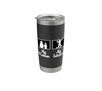 Mi problema Mi Pictograma Mamá Amante del bádminton Jugador de bádminton Vaso térmico de acero inoxidable de doble pared