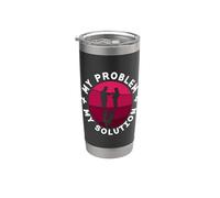 Mi problema Mi Pictograma Mamá Artista Marcial Krav Maga Fighter Vaso térmico de acero inoxidable de doble pared
