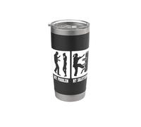 Mi problema Mi Pictograma Mamá Chun Martial Wing Chun Fighter Vaso térmico de acero inoxidable de doble pared