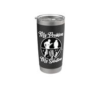 Mi problema Mi Pictograma Mamá Jazz Y Blues Jazz Music Lover Vaso térmico de acero inoxidable de doble pared