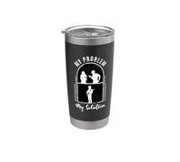 Mi problema Mi Pictograma Mamá Papá Banjo Lover Banjo Player Vaso térmico de acero inoxidable de doble pared