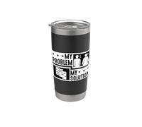 Mi problema Mi Pictograma Mamá Papá Domino Jugar Dominó Jugador Vaso térmico de acero inoxidable de doble pared