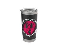 Mi problema Mi Pictograma Mamá Valquiria Diosa Mitología nórdica Vaso térmico de acero inoxidable de doble pared