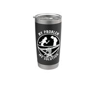 Mi problema Mi Pictograma Papá Mamá Escena del crimen Ciencia Forense Vaso térmico de acero inoxidable de doble pared