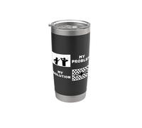Mi problema, mi pictograma, papá, mamá, FPV, cuadricóptero, drones, carreras Vaso térmico de acero inoxidable de doble pared
