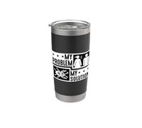 Mi problema Mi solución Pictograma Papá Bug Hunter Entomólogo Vaso térmico de acero inoxidable de doble pared