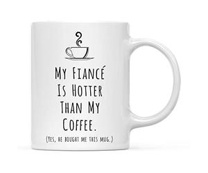 Mi Prometido Es Más Atractivo Que Mi Café Taza De Café Con Asa Taza Chic Tazas De Desayuno Para Té Escuela Hogar 330Ml