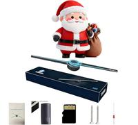 Mi Proyector De árbol De Navidad Holográfico 3D Holo Screen, Ventilador Led De 16.5" con Control por App, Pantalla Giratoria para Halloween Y Decoración Estacional De Tiendas/hogar