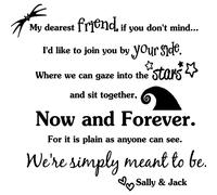 Mi querido amigo, si no te importa, ahora y siempre, estamos destinados a ser Jack y Sally. Vinilo decorativo para pared, frases, refranes, letra