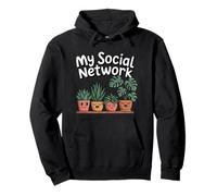 Mi red social es Green Plant Lover Plant Parent Fun Sudadera con Capucha