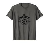 Mi ReligiÛn Tiene 90 Minutos - Frase F˙tbol Aficionado Camiseta, Hombre, Asfalto, XL