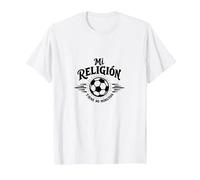Mi ReligiÛn Tiene 90 Minutos - Frase F˙tbol Aficionado Camiseta, Hombre, Blanco, M