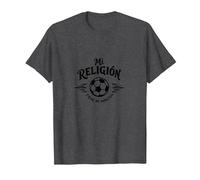 Mi ReligiÛn Tiene 90 Minutos - Frase F˙tbol Aficionado Camiseta, Hombre, Jaspeado Oscuro, XL
