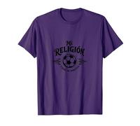 Mi ReligiÛn Tiene 90 Minutos - Frase F˙tbol Aficionado Camiseta, Hombre, Morado, L