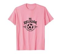 Mi ReligiÛn Tiene 90 Minutos - Frase F˙tbol Aficionado Camiseta, Hombre, Rosado, S