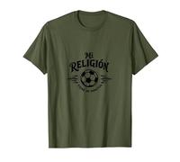 Mi ReligiÛn Tiene 90 Minutos - Frase F˙tbol Aficionado Camiseta, Hombre, Verde Oliva, XL