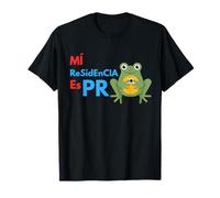 Mi Residencia es Puerto Rico Frog | Gráfico del Orgullo Boricua Camiseta