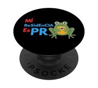 Mi Residencia es Puerto Rico Frog | Gráfico del Orgullo Boricua PopSockets PopGrip Adhesivo