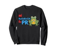 Mi Residencia es Puerto Rico Frog | Gráfico del Orgullo Boricua Sudadera