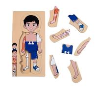 Mi rompecabezas de partes del cuerpo para niños pequeños niños niñas Montessori rompecabezas de anatomía de madera 3-5 años preescolar juego educativo cuerpo humano juguete cognitivo (Kim)