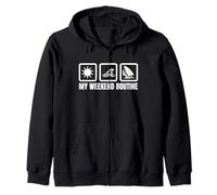 Mi Rutina de Fin de Semana Windsurf Aficionado Sailboarding Sudadera con Capucha