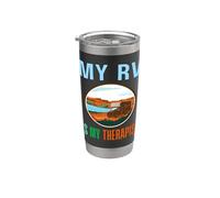 Mi RV es mi terapeuta Terapia de vehículos recreativos al aire libre Vaso térmico de acero inoxidable de doble pared