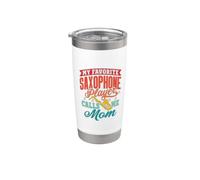 Mi saxofonista favorito me llama mamá - Familia de bandas de saxofón Vaso térmico de acero inoxidable de doble pared