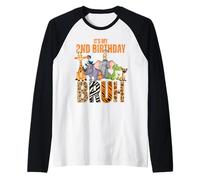 Mi Segundo cumpleaños Bruh, Zookeeper Animal Zoo Squad, de 2 años Camiseta Manga Raglan