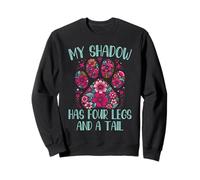 Mi sombra tiene cuatro patas y una cola con estampado floral Sudadera