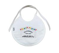 MI SORPRESA Babero algodón bebé frase : Felicidades, Vais a ser Abuelos (MODELO ABUELOS) YAYOS