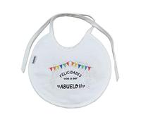 MI SORPRESA Babero algodón bebé frase : Felicidades, Vas a ser Abuelo (MODELO ABUELO) REGALO ABUELOS REGALO YAYO