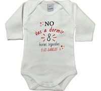 MI SORPRESA Body Bebe Frase No vas a Dormir 8 Horas y lo Sabes Regalo RECIÉN Nacidos PAPÁS PRIMERIZOS Body BEBÉ (MANGA LARGA, 1 MES)