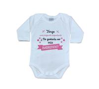 MI SORPRESA Body Bebé Frase Padrinos : Tengo una Pregunta Importante, ¿Os Gustaría ser mis Padrinos? Regalo Padrino Madrina COMPADRES (PADRINOS ROSA, 1 MES, MANGA LARGA)