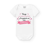 MI SORPRESA Body Bebé Frase Padrinos : Tengo una Pregunta Importante, ¿Os Gustaría ser mis Padrinos? Regalo Padrino Madrina COMPADRES (PADRINOS ROSA, 3 MESES, MANGA CORTA)